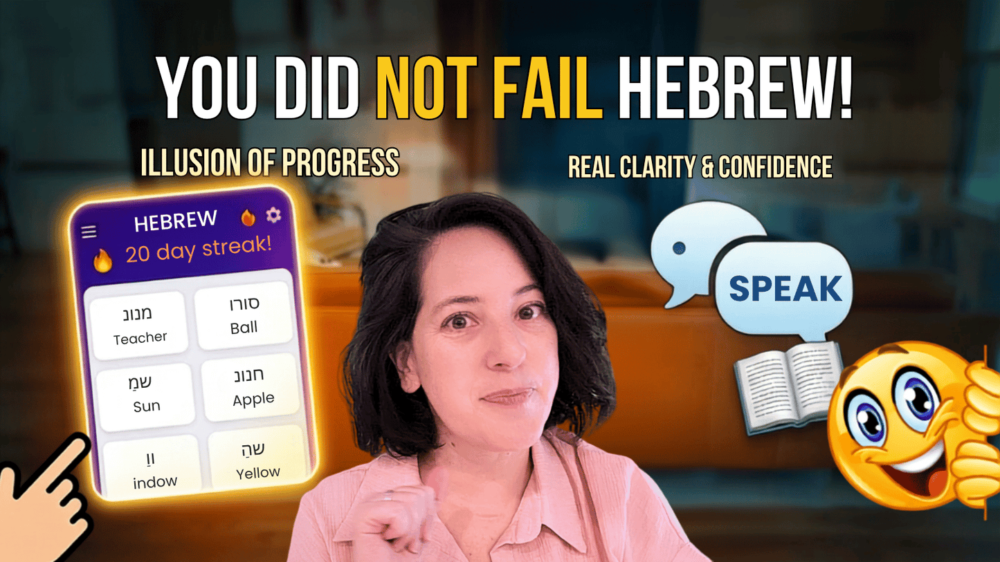 Inbal Amit,  a native Israeli Hebrew teacher, explains the real reason Hebrew never stuck for you - and showing you what actually works instead
