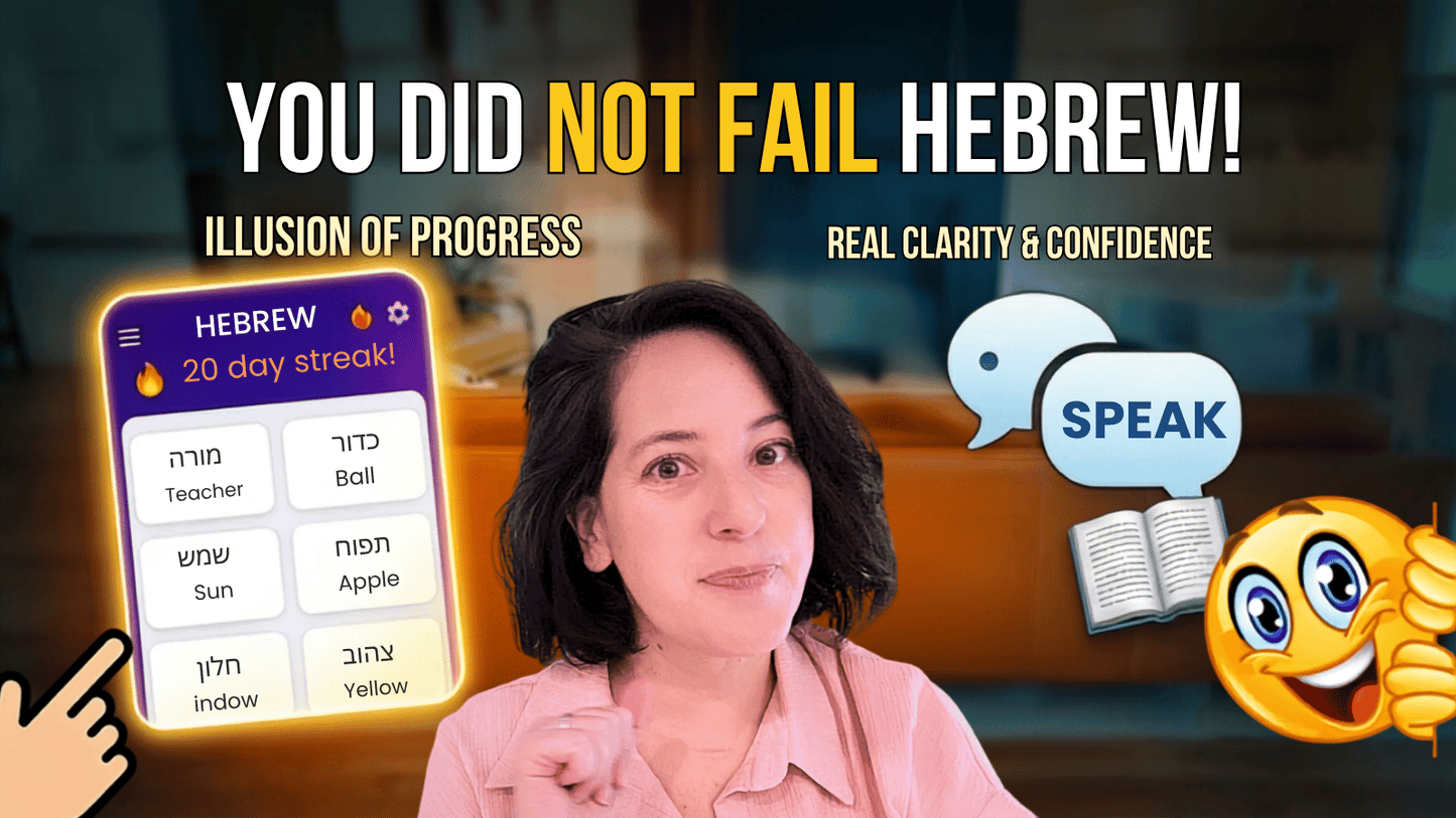 Inbal Amit,  a native Israeli Hebrew teacher, explains the real reason Hebrew never stuck for you - and showing you what actually works instead